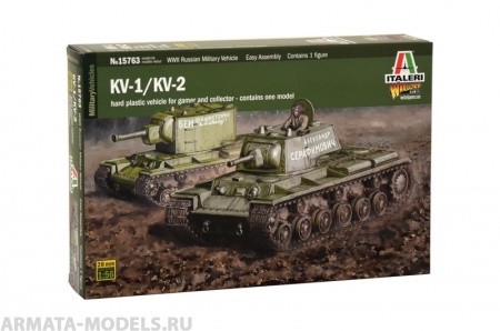 15763ИТ Самоходное противотанковое орудие KV1-KV2 Italeri