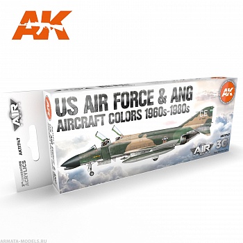 AK11747 Набор красок US Air Force & ANG Aircraft 1960s-1980s SET 3G