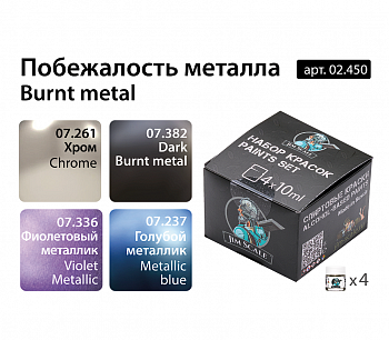 02.450JIM Набор спиртовых красок Jim Scale 'Побежалость металла'