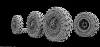 AM3603 Колеса под нагрузкой для АЦ-40, 1/35
