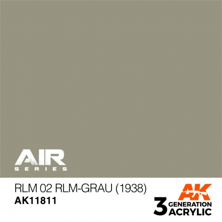 AK11811 Краска акриловая 3Gen RLM 02 RLM-Grau (1938)