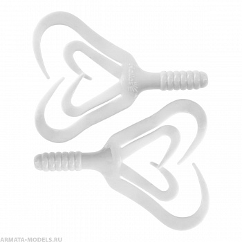 Твистер несъедоб. Credo Four tail 3,35''/8,5 см White 100шт (HS-20-001-N) Helios( цена указана за упаковку, в количестве 100шт.)