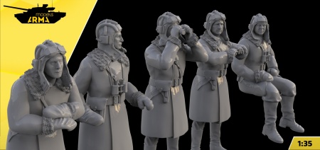 AM35995 Набор танкистов СССР в зимней форме 5 фигур (Не для свободной продажи) Arma Models