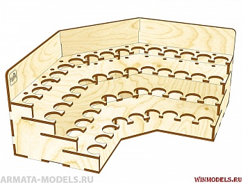 MWP-0010-12-26 Угловой модуль-органайзер под краску 26 мм. Vallejo, AK Interactive, Pacific88-AERO и Art-color