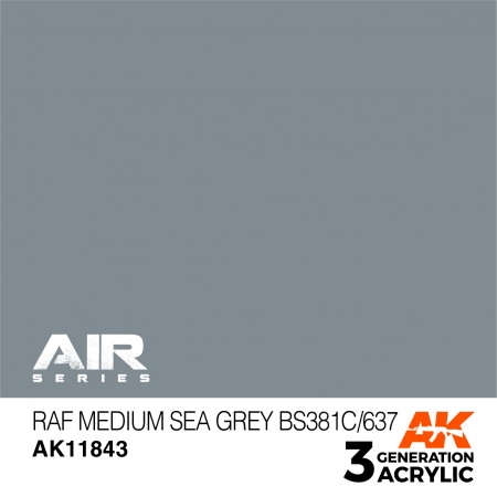 AK11843 Краска акриловая 3Gen RAF Medium Sea Grey BS381C/637