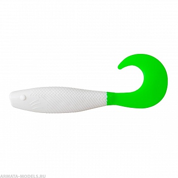 Твистер несъедоб. Hybrid 3,15"/8,0 см White & Green 100шт. (HS-14-016-N) Helios( цена указана за упаковку, в количестве 100шт.)