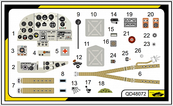 QD48072 3D Декаль интерьера кабины Ил-2 одноместный (для модели Звезда)
