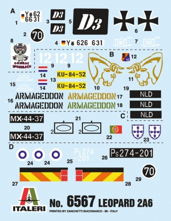 6567ИТ Танк LEOPARD 2A6 Italeri