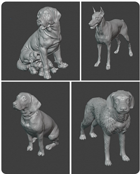 HE-72149 Миниатюра собачки 4шт