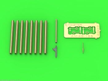 AM-48-155 P-47 Thunderbolt - zestaw detali -uzbrojenie, rurka Pitota, celownik / P-47 Thunderbolt - details set - Browning .50 blast tubes, gunsight and Pitot Tube AM-48-155 P-47 Thunderbolt - zestaw detali -uzbrojenie, rurka Pitota, celownik / P-47 Thunderbolt - details set - Browning .50 blast tubes, gunsight and Pitot Tube