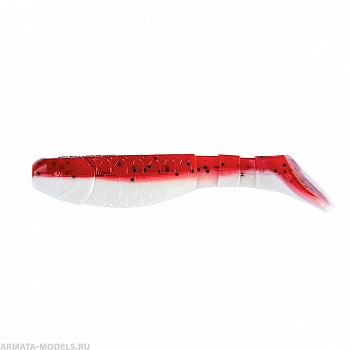 Виброхвост Chubby 3,55"/9 см Red & White 5шт. (HS-4-003) Helios