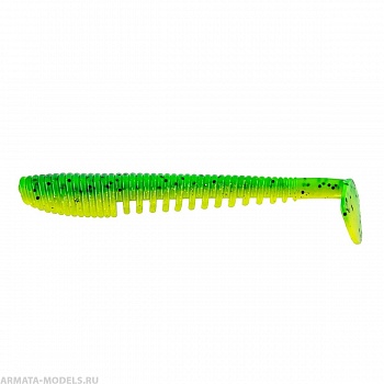 Виброхвост несъедоб. Varuna 4,33''/11см Green Lime 100шт. (HS-35-010-N) Helios( цена указана за упаковку, в количестве 100шт.)