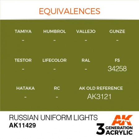 AK11429 Краска акриловая 3Gen Russian Uniform Lights