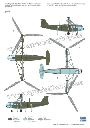 SH48201 Focke Achgelis FA 223 Drache Captured Special Hobby