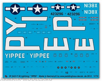 2623PED Декаль P 38 Ligthning  Yippee