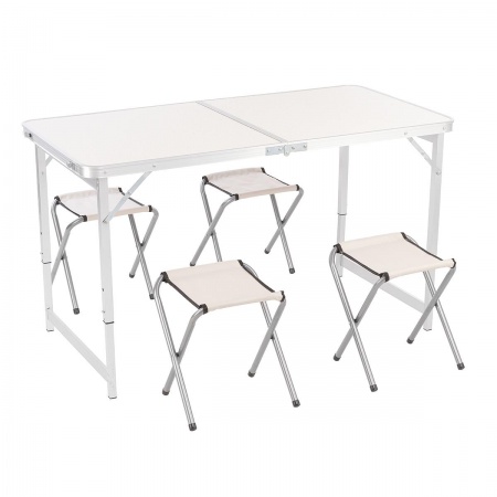 Стол складной+4 стула 8812В (120*60) высота 69см 5mm Белый