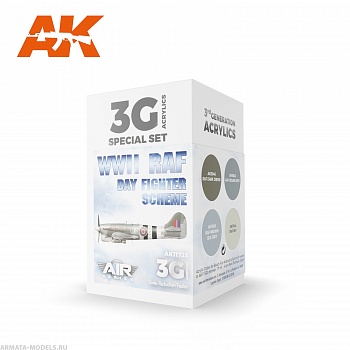 AK11725 Набор красок WWII RAF Day Fighter Scheme SET 3G