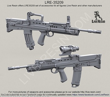 LRE35209 Английская штурмовая винтовка L85A2 SA80 с механическим прицелом и прицелом ACOG