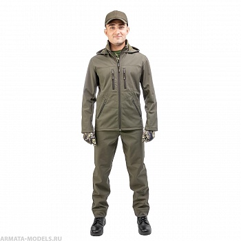 Костюм демисезонный КУМИР PRO, soft shell, цв.хаки р.52-54/170-176 Helios