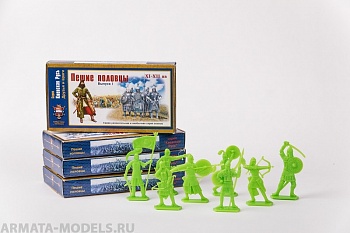 WAB001Green Набор фигур Пешие половцы (зеленый) WAB001Green Набор фигур Пешие половцы (зеленый)
