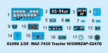 01056P MAZ-7410 Tractor W/CHMZAP-5247G Trumpeter