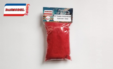 f04 Трава статическая, красная / 2мм / 19гр