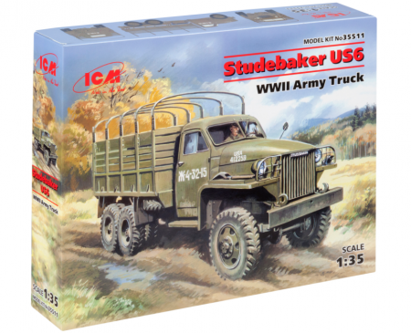 35511 Studebaker US6, Армейский грузовой автомобиль ICM 35511 Studebaker US6, Армейский грузовой автомобиль ICM