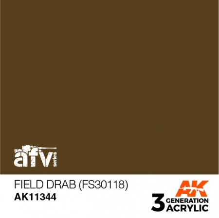 AK11344 Краска акриловая 3Gen Field Drab (FS30118)