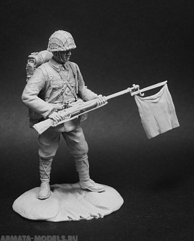 CHM-54052(М). Японский пехотинец, 1938-45 гг. (2 варианта голов). 54 мм. Материал - белый металл.