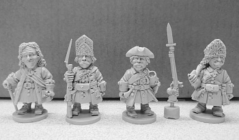 BIK-5012. Великая Северная Война №1 (Русская армия). В комплекте 4 фигуры. Материал - смола.