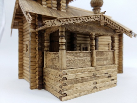 1002 сборная деревянная модель Часовня из деревни Вигово СВ Модель