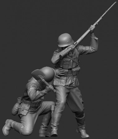 3019SOGA Схватка красноармейца с солдатом Вермахта. 1941-42 г. SOGA Miniatures