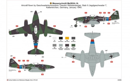 A03088 Самолет Messerschmitt Me262A-1A Schwalbe Airfix