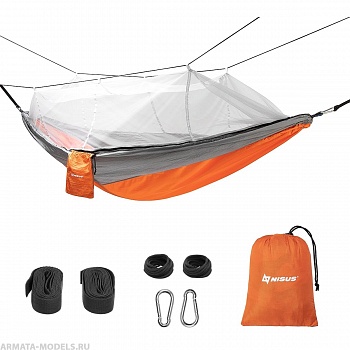 Гамак без планок 140х260см с москитной сеткой нейлон 210T (N-MH-GG) NISUS