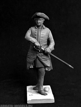 CHM-54239(М). Шведский кавалерийский офицер, 1710-е годы. 54 мм. Материал - белый металл.