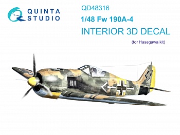 QD48316 3D Декаль интерьера кабины Fw 190A-4 (Hasegawa)
