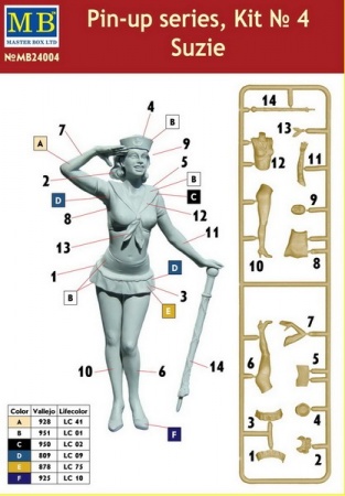 Набор фигурок MB24004 Фигуры Серия пин-ап, набор № 4. Сьюзи Master Box (MB)