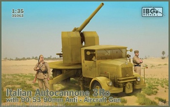 IBG35063 Машина с орудием Italian Autocannone 3Rowith 90/53 90mm Anti-Aircraft Gun