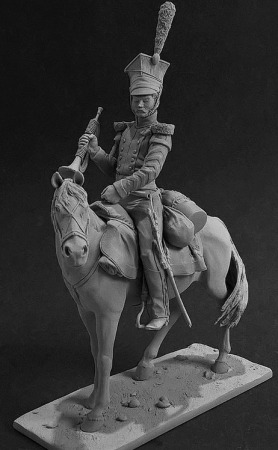 CHM-54123. Трубач армейских уланских полков, Россия 1809-13 гг. 54 мм. Материал - смола.