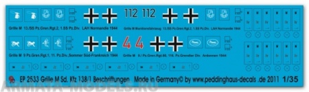 2533PED Декаль Grille Sd. Kfz 138/1 markings