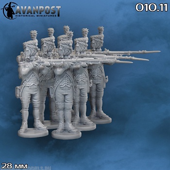010.11АП Французская линейная пехота: гренадерская рота в шапках