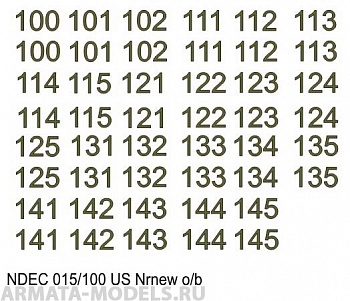 NDEC015/100 Бортовые номера современной американской БТТ. Цвет черный + оливковый NDEC015/100 Бортовые номера современной американской БТТ. Цвет черный + оливковый