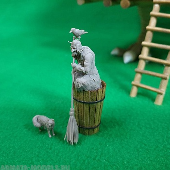 6004 фигурка Баба Яга в ступе