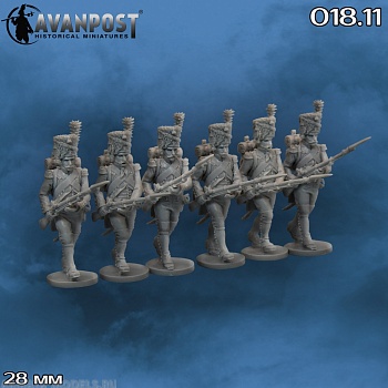 018.11АП Французская линейная пехота: гренадерская рота (в шапках)