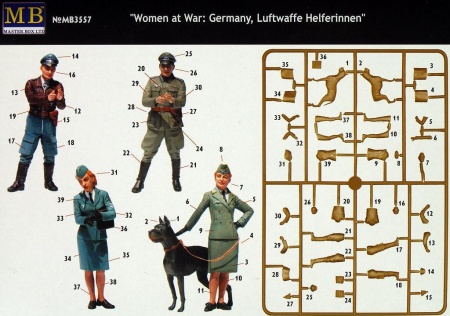 Набор фигурок MB3557 Женщины на войне: Германия, Luftwaffe помощники, фигуры Master Box (MB)