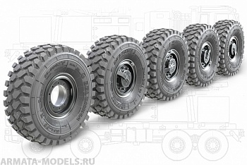 35204MIN Набор колес с просадкой (ранние), для ЗРПК Панцирь-С1