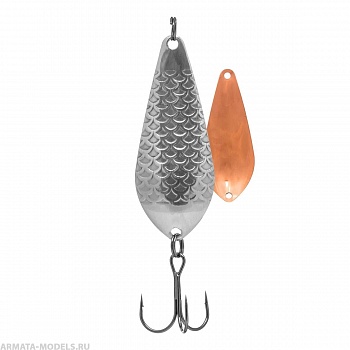 Блесна БИметалл Атом Б 18гр 04/03 серебро чешуя/медь (PR-AB-18-04/03) Premier( цена указана за упаковку, в количестве 5шт.)
