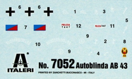 7052ИТ Бронемашина Autoblinda Ab 43 Italeri