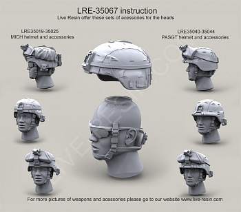 LRE35067 Набор голов современной армии США с очками ESS Crossbow Goggles LRE35067 Набор голов современной армии США с очками ESS Crossbow Goggles
