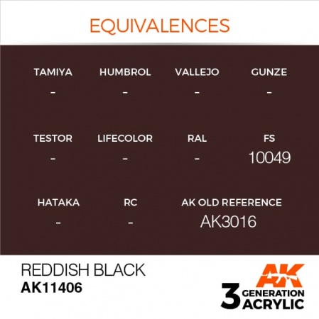 AK11406 Краска акриловая 3Gen Reddish Black
